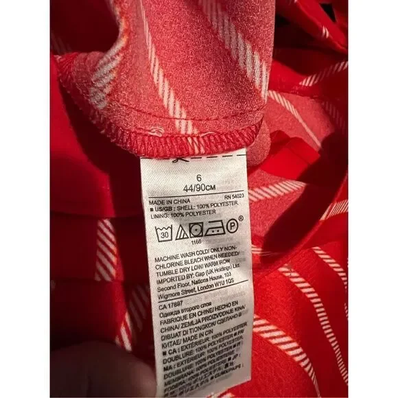 Banana Republic Red Stripe Spaghetti Strap Dress Size 6 - Picture 6 of 6